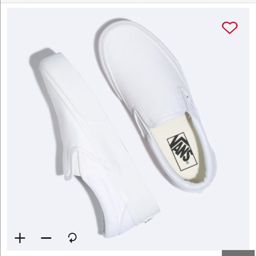 Vans White Slip-On Athletic Shoes
